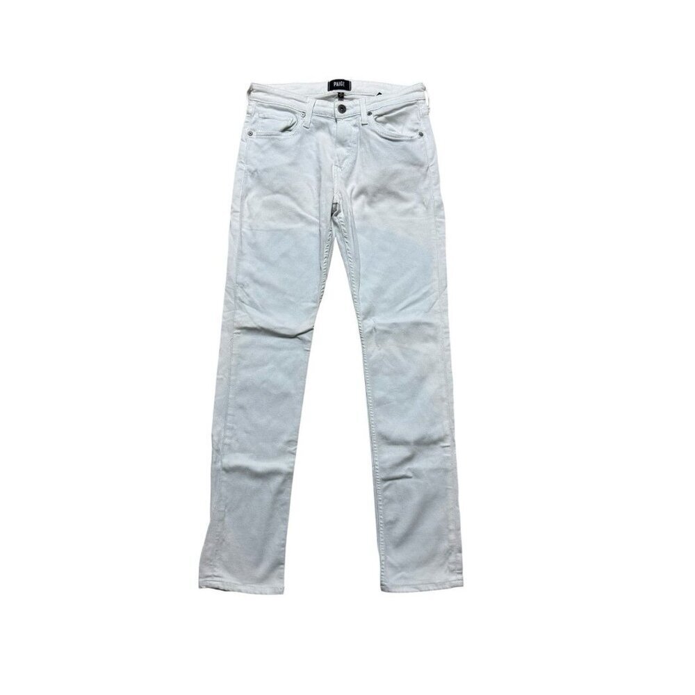 PAIGE White Straight Leg Jeans Womens Size 30 Mid Rise Stretch USA
